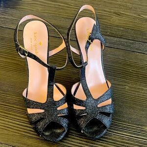 Kate Spade Strappy Black Heels Size 6.5